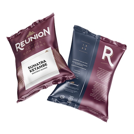 Reunion Coffee Roasters Sumatra Ketambe Dark, 2.5 oz Fraction Packs, PK24 PK PR40185
